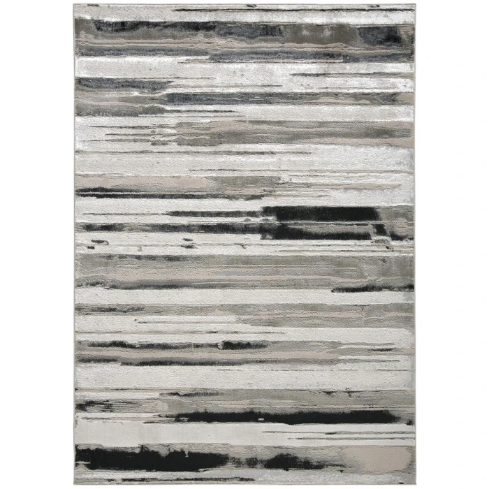 Feizy Micah Industrial Abstract, Silver/Gray/Black, 13' x 20' Area Rug