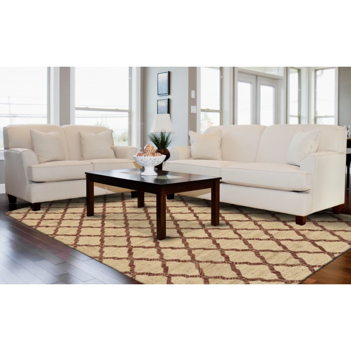 Feizy Bermuda Global Trellis & Lattice, Brown/Tan, 4' x 6' Accent Rug