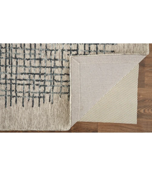 Feizy Maddox Modern Tufted Architectural Rug, Light Taupe/Graphite Gray, 5ft x 8ft