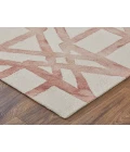 Feizy Lorrain Mid-Century Modern Geometric, Ivory/Pink/Tan, 9'-6" x 13'-6" Area Rug
