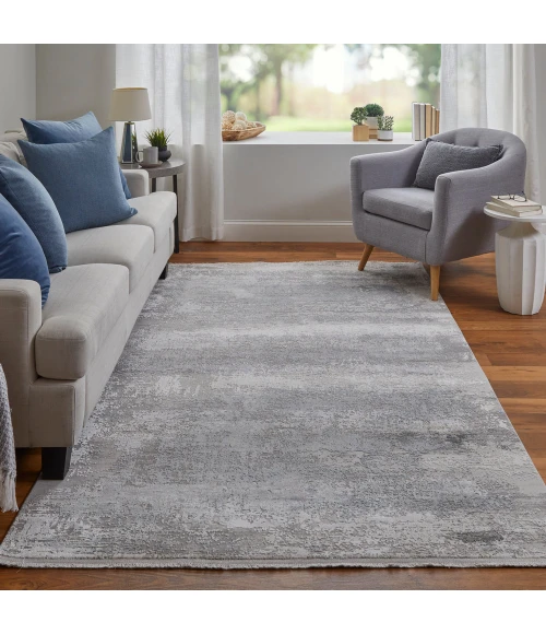 Feizy Cadiz Industrial Abstract, Taupe/Gray/Silver, 13' x 20' Area Rug