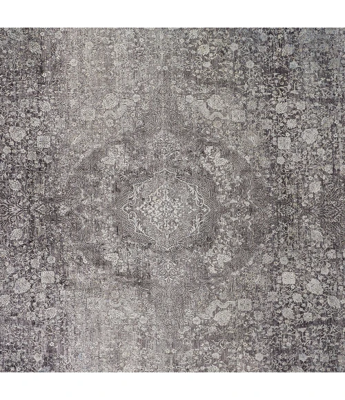 Feizy Sarrant Bohemian & Eclectic Medallion, Gray/Silver/Ivory, 9'-6" x 12'-7" Area Rug