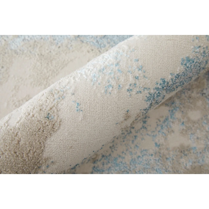 Feizy Astra Industrial Abstract, Blue/Gray/Ivory, 2'-10" x 7'-10" Runner