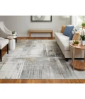 Feizy Clio Industrial Abstract, Ivory/Gray/Brown, 7'-9" x 10' Area Rug