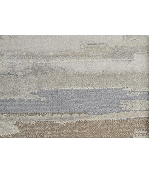 Feizy Vancouver Contemporary Streak/Painterly Rug, Ivory/Gray, 6'-7" X 9'-6" Area Rug