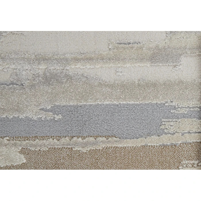 Feizy Vancouver Contemporary Streak/Painterly Rug, Ivory/Gray, 2'-10" X 7'-10" Area Rug