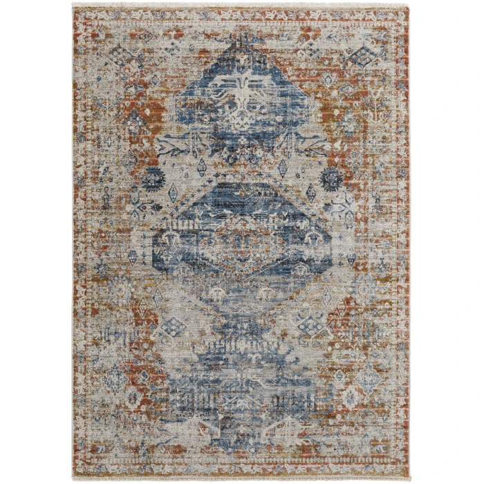 Feizy Kaia Oriental Blue/Red Rug, 12' x 15' Area Rug