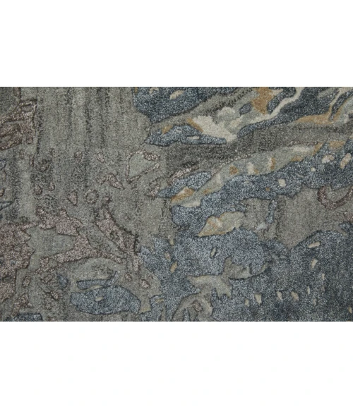 Feizy Zarah Industrial Watercolor, Blue/Taupe/Green, 8' x 10' Area Rug