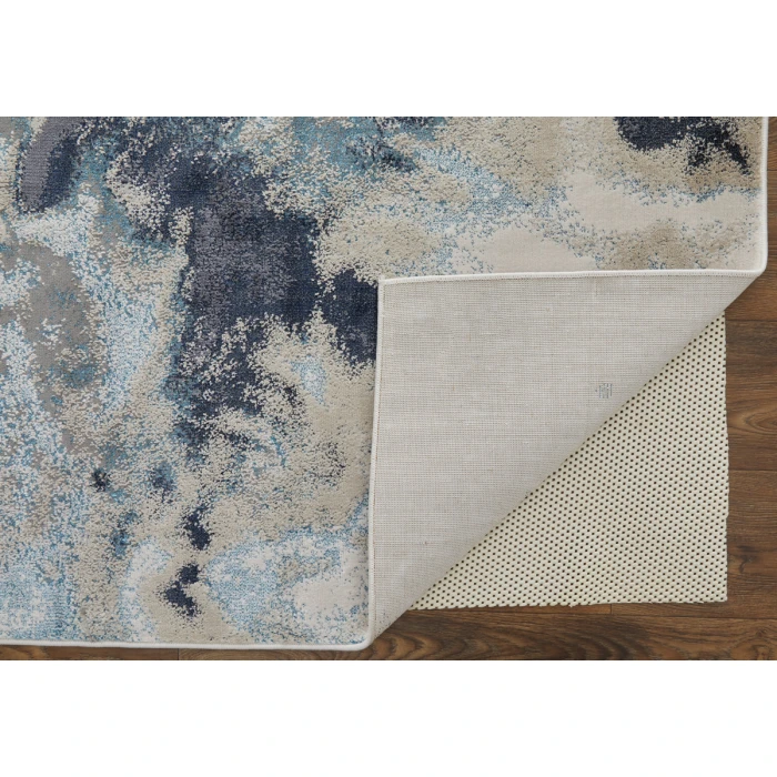Feizy Astra Industrial Abstract, Blue/Gray/Ivory, 1'-8" x 2'-10" Area Rug