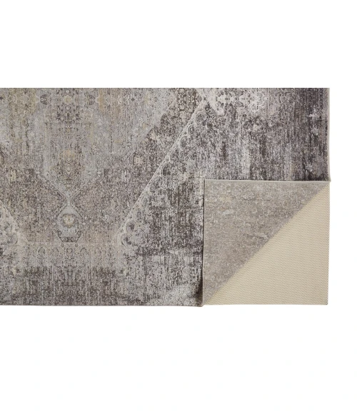 Feizy Sarrant Casual Distressed, Gray/Silver/Ivory, 9'-6" x 12'-7" Area Rug