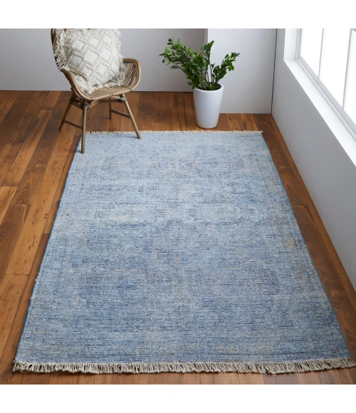 Feizy Caldwell Bohemian & Eclectic Distressed, Blue/Ivory, 9' x 12' Area Rug