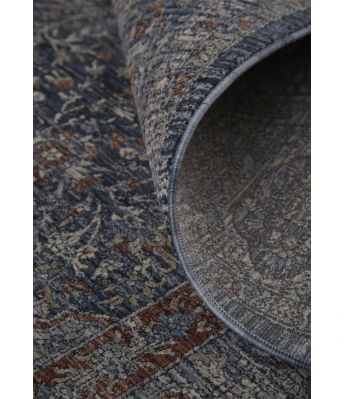 Feizy Marquette Rustic Persian Farmhouse Rug, Denim Blue/Rust, 4ft x 5ft-3in Accent Rug