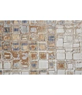 Feizy Laina Mid-Century Modern Geometric, Tan/Ivory/Blue, 3' x 10' Runner