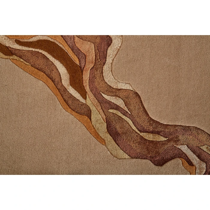Feizy Serrano Industrial Abstract, Tan/Orange, 5' x 8' Area Rug