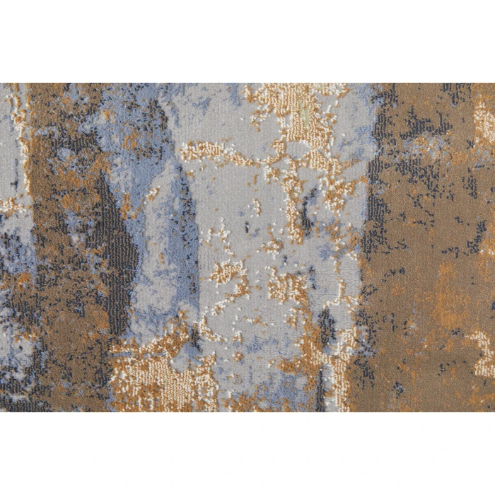 Feizy Clio Casual Abstract, Brown/Blue/Ivory, 2' x 3' Accent Rug