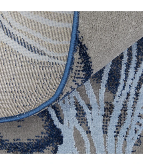 Feizy Gaspar Industrial Abstract, Blue/Gray/Ivory, 2'-10" x 8' Runner