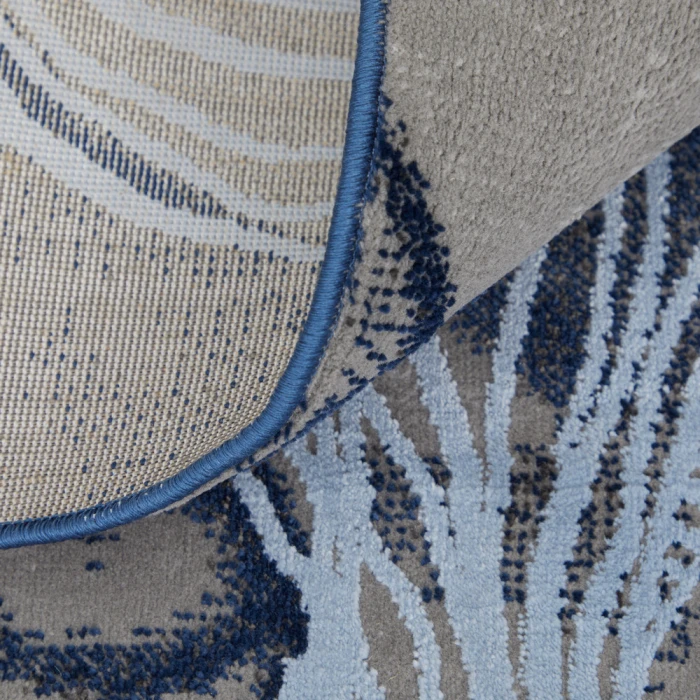 Feizy Gaspar Industrial Abstract, Blue/Gray/Ivory, 2'-10" x 8' Runner