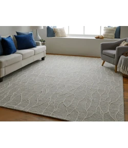 Feizy Enzo 8734F IVORY/GRAY Area Rug 9 ft. 6 in. X 13 ft. 6 in. Rectangle