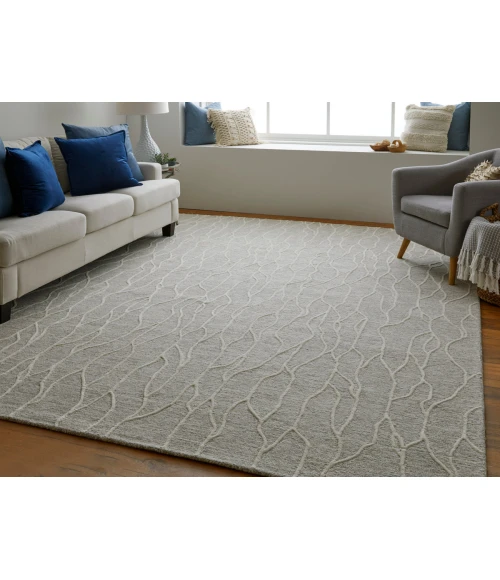 Feizy Enzo Casual Abstract, Taupe/Ivory, 9'-6" x 13'-6" Area Rug