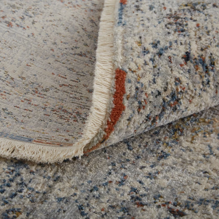 Feizy Kaia Rustic Distressed, Tan/Ivory/Blue, 2'-6" x 12' Runner
