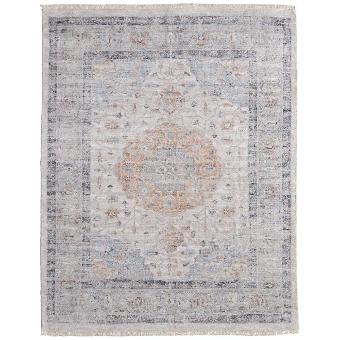 Feizy Caldwell Ivory/Blue/Orange 8798980F 7 ft. 6 in. X 9 ft. 6 in. Rect. Rug