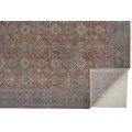 Feizy Marquette Rustic Persian Farmhouse Area Rug, Rust/Aegean Blue, 9ft-6in x 12ft-7in