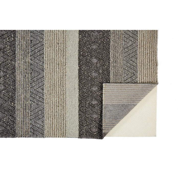 Feizy Berkeley Casual Stripes, Gray/Taupe/Tan, 9'-6" x 13'-6" Area Rug