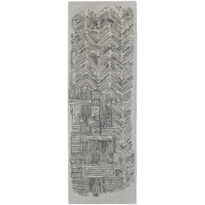 Feizy Elias Casual Abstract, Green/Blue/Ivory, 2'-9" x 8' Runner