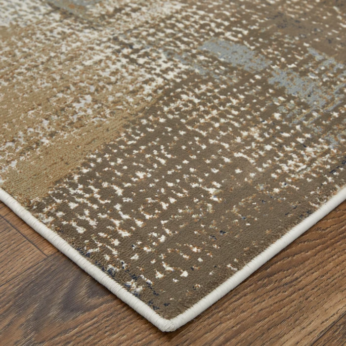 Feizy Clio Industrial Abstract, Ivory/Gray/Brown, 2'-9" x 7'-10" RUNNER Runner