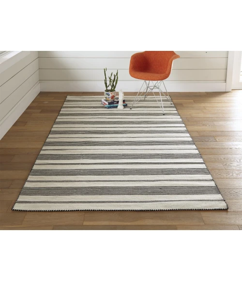 Feizy Duprine Eco-Friendly PET Rug, Outdoor, Black/White, 8ft x 11ft Area Rug