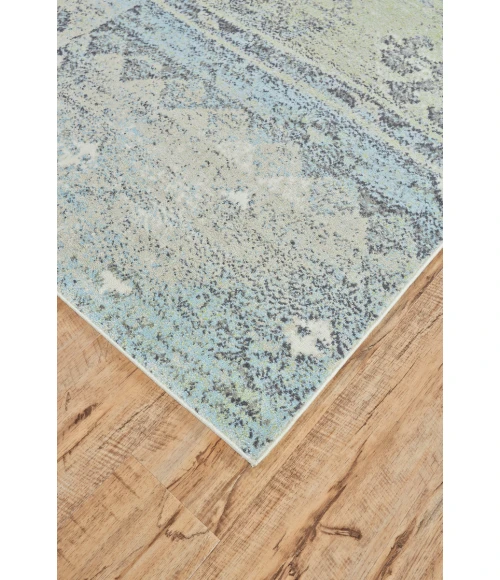 Feizy Katari Casual Abstract, Green/Blue/Gray, 8' x 8' Round Rug