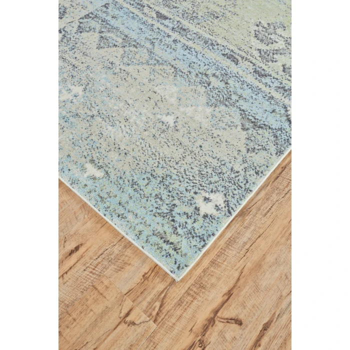 Feizy Katari Casual Abstract, Green/Blue/Gray, 8' x 8' Round Rug