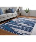 Feizy Indio Industrial Abstract, Ivory/Blue/Gray, 2'-10" x 7'-10" Runner