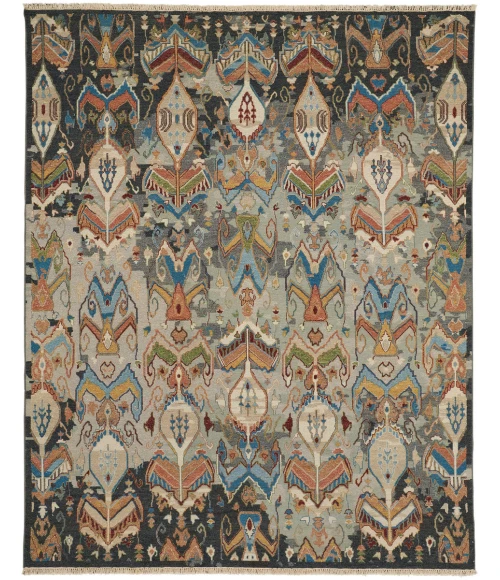 Feizy Leylan Bohemian & Eclectic Ikat, Taupe/Tan/Orange, 2' x 3' Accent Rug