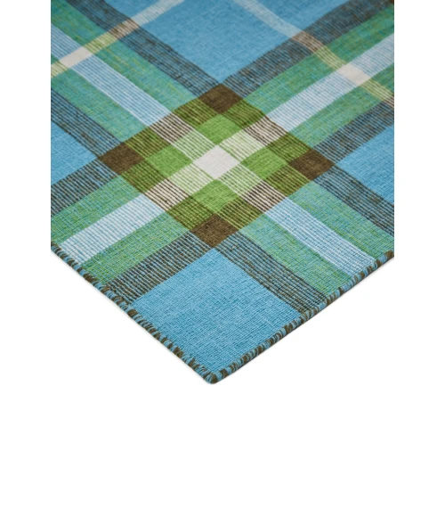 Feizy Crosby Eco-Friendly PET Dhurrie, Horizon Blue/Green, 8ft x 10ft Area Rug