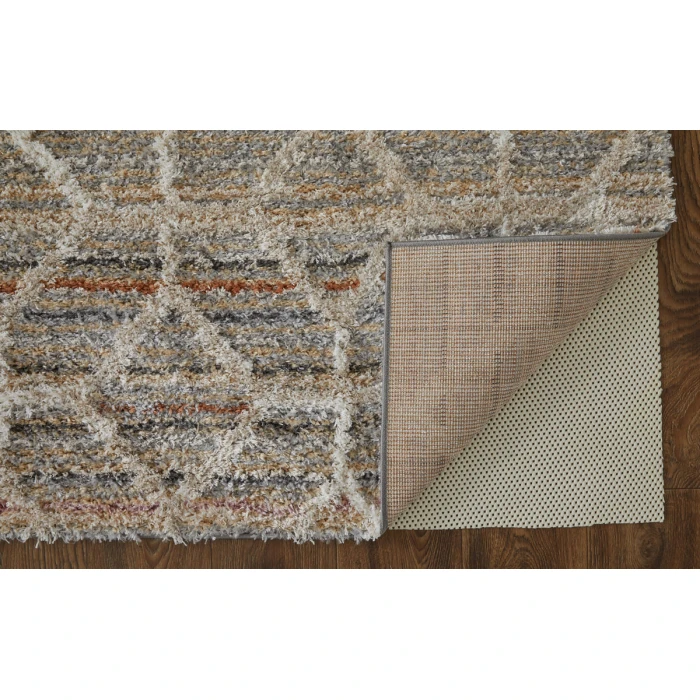Feizy Mynka Bohemian & Eclectic Diamond, Tan/Taupe/Ivory, 5' x 8' Area Rug