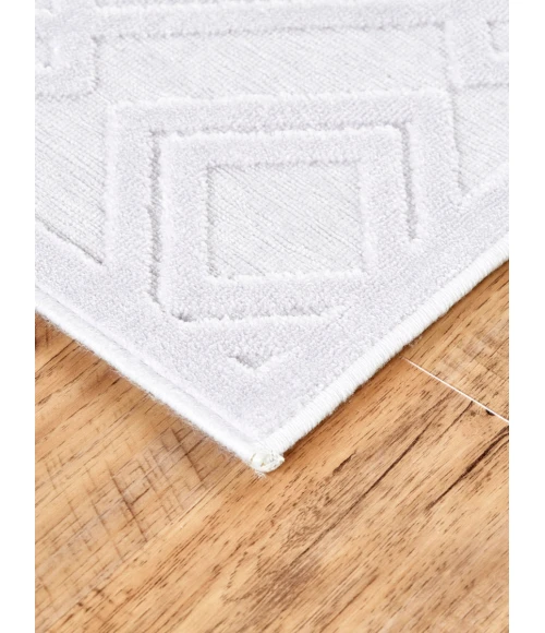 Feizy Saphir Mira WHITE/WHITE 6803491F 7 ft. 6 in. X 7 ft. 6 in. Round Rug