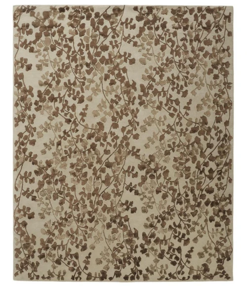 Feizy Bella Casual Floral & Botanical, Ivory/Taupe/Brown, 9' x 12' Area Rug