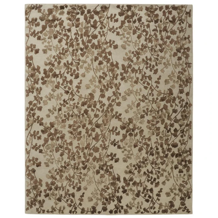 Feizy Bella Casual Floral & Botanical, Ivory/Taupe/Brown, 8' x 10' Area Rug