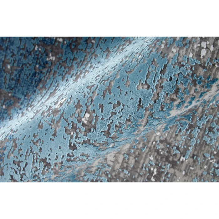 Feizy Cadiz Casual Abstract, Blue/Gray/Silver, 12' x 18' Area Rug
