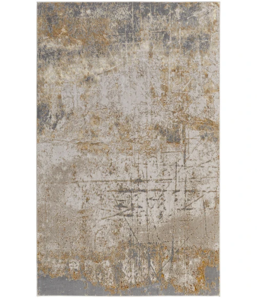 Feizy Aura Luxury & Glam Abstract, Ivory/Brown/Gray, 1'-8" x 2'-10" Accent Rug