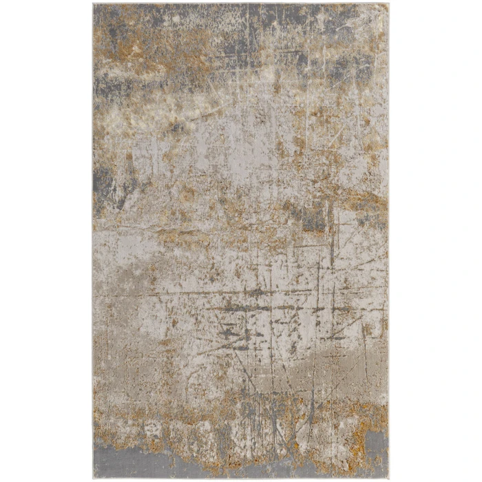 Feizy Aura Luxury & Glam Abstract, Ivory/Brown/Gray, 1'-8" x 2'-10" Accent Rug