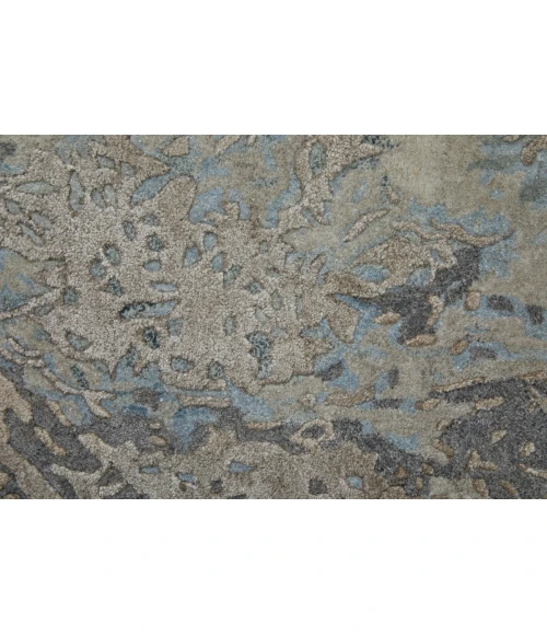 Feizy Zarah Industrial Watercolor, Gray/Tan/Blue, 8' x 10' Area Rug