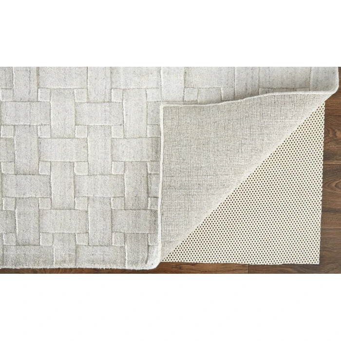 Feizy Redford Minimal Viscose Rug, White, 12' x 15' Area Rug
