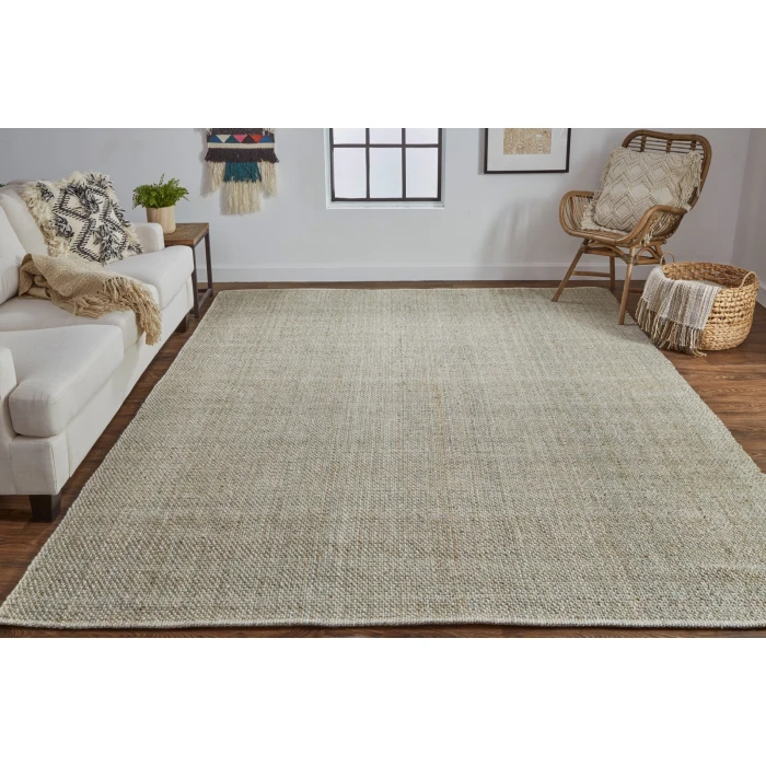 Feizy Naples Space Dyed In/Outdoor Flatweave, Olive/Sage Green, 8ft x 10ft Area Rug