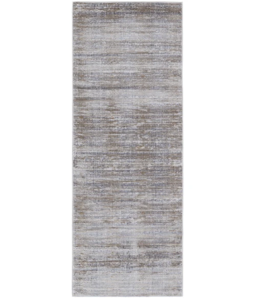 Feizy Laina Rustic Distressed, Taupe/Silver/Tan, 3' x 10' Runner