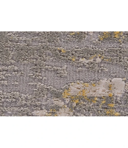 Feizy Waldor Industrial Abstract, Gray/Gold, 6'-7" x 9'-6" Area Rug