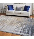 Feizy Clio Industrial Abstract, Blue/Orange/Gray, 9' x 12' Area Rug