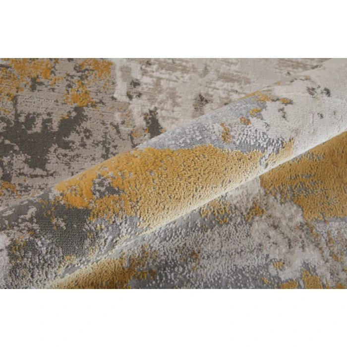 Feizy Waldor Luxury & Glam Abstract, Ivory/Gold/Gray, 8' x 11' Area Rug