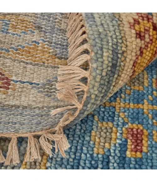 Feizy Fillmore Bohemian & Eclectic Geometric, Blue/Yellow/Red, 9' x 12' Area Rug